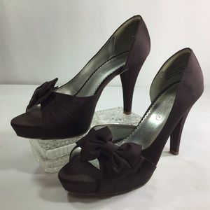 Michael Angelo “ Marielle” Satin Brown Heels